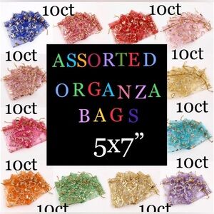 Organza Jewelry-Crafts~Gift-Favor/Bags~ Assorted 5 x 7”~ 10ct ~NEW~